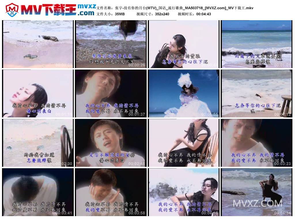 张宇-没有你的月台(MTV)_国语_流行歌曲_MA503718